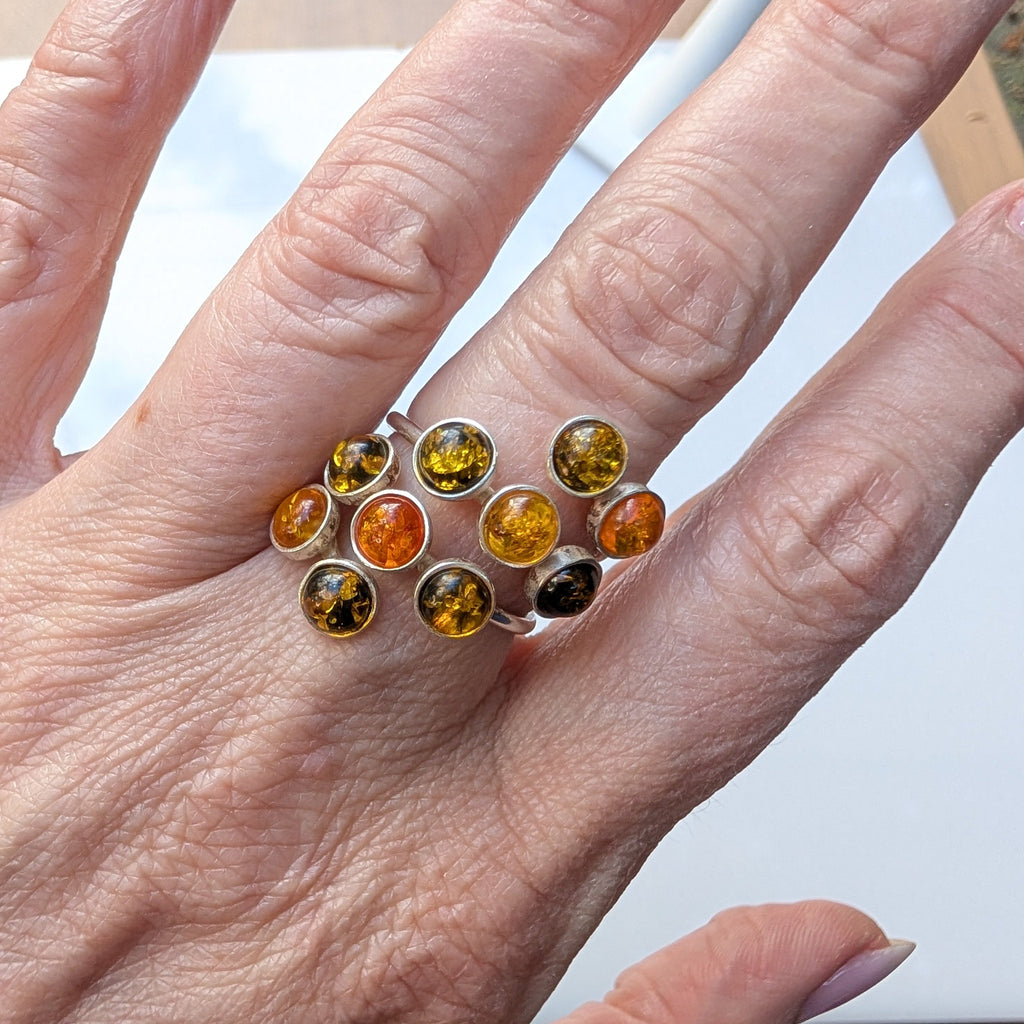 Amber Garden Ring — Baltic Amber & Sterling Silver