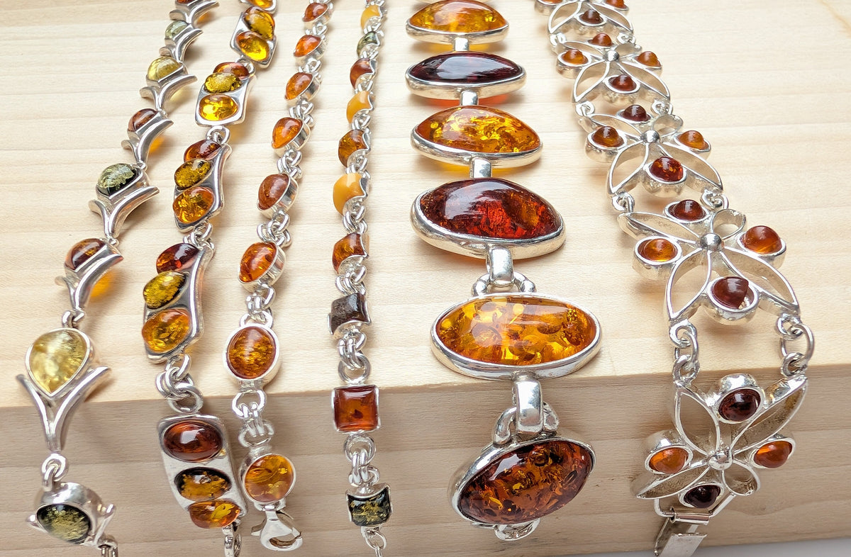 Solar Garden Bracelet — Baltic Amber & Sterling Silver