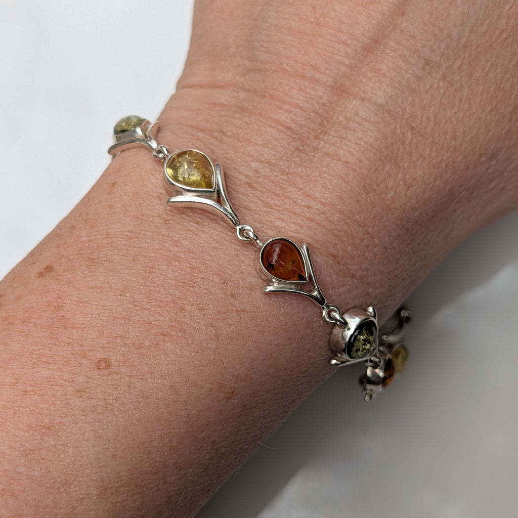 Solar Ascend Bracelet — Baltic Amber & Sterling Silver