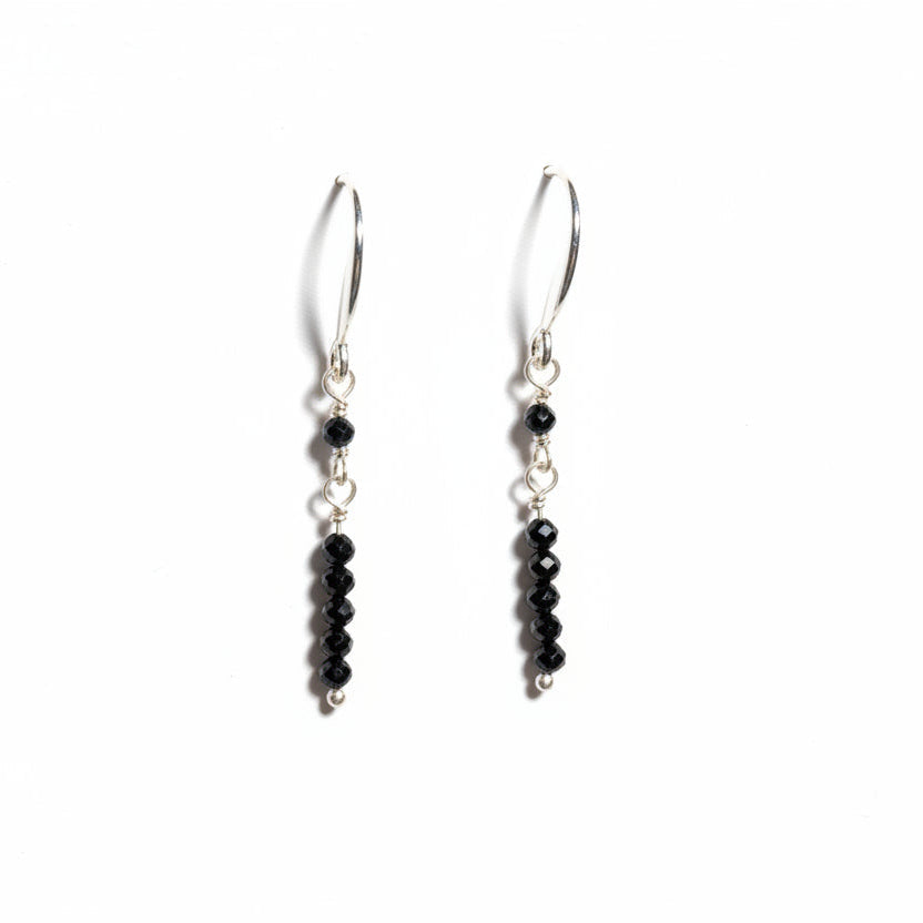 Black Spinel Dangle Earrings