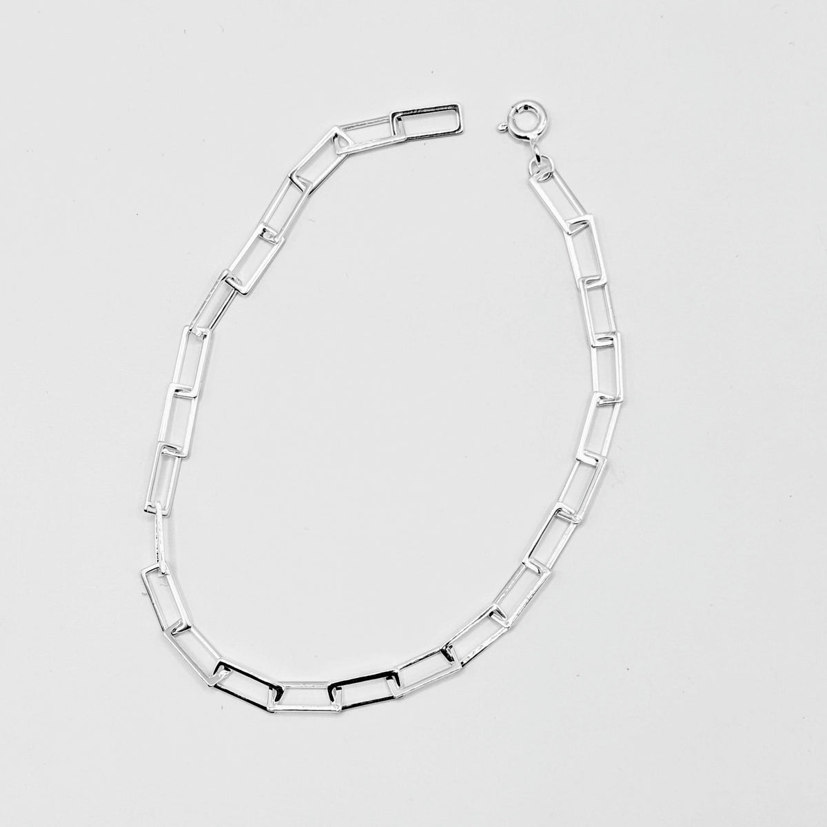 Rectangle Link Bracelet — Sterling Silver