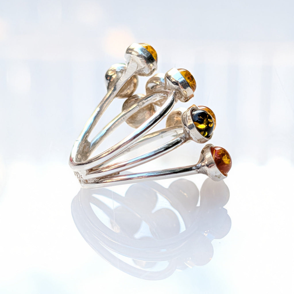 Amber Garden Ring — Baltic Amber & Sterling Silver
