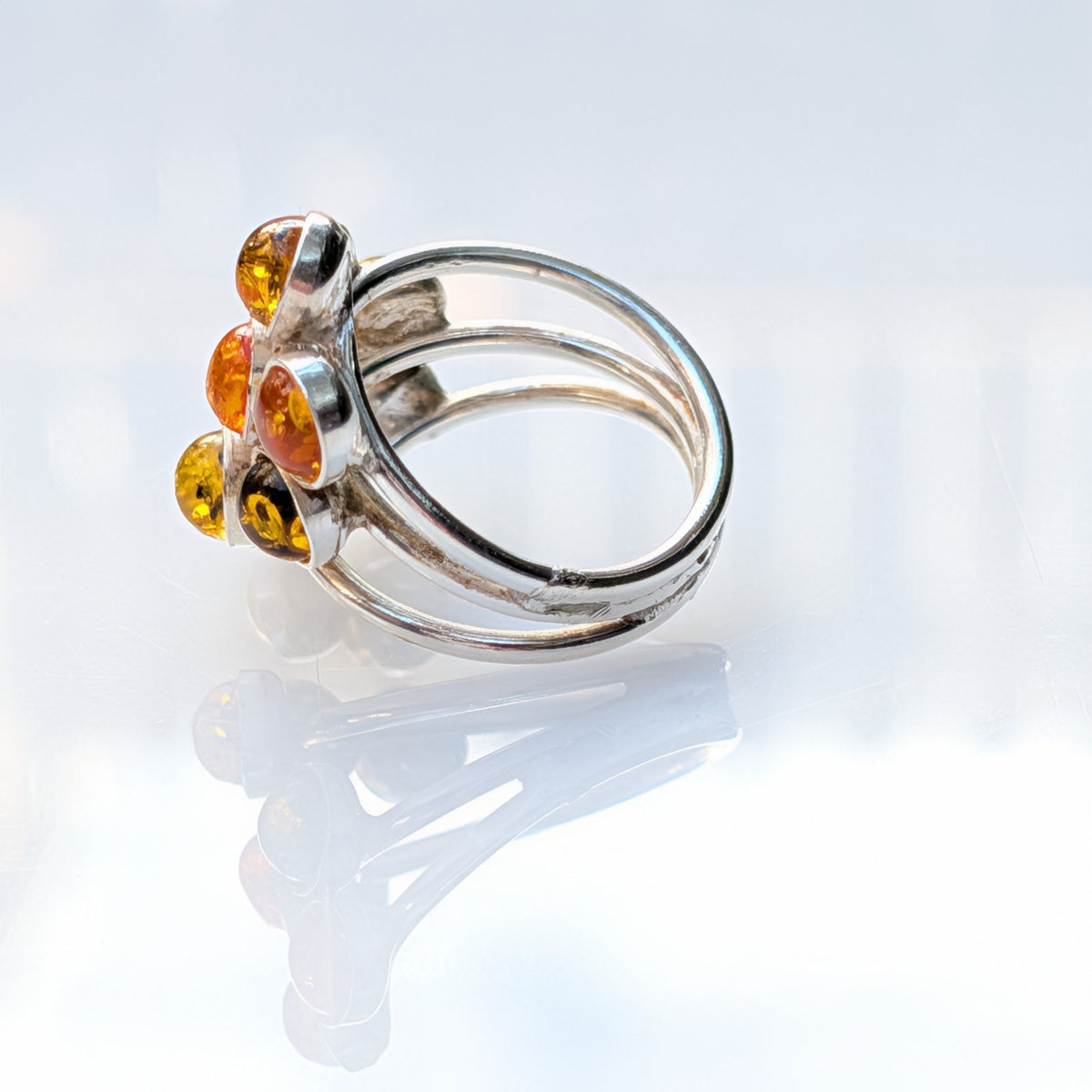 Amber Garden Ring — Baltic Amber & Sterling Silver