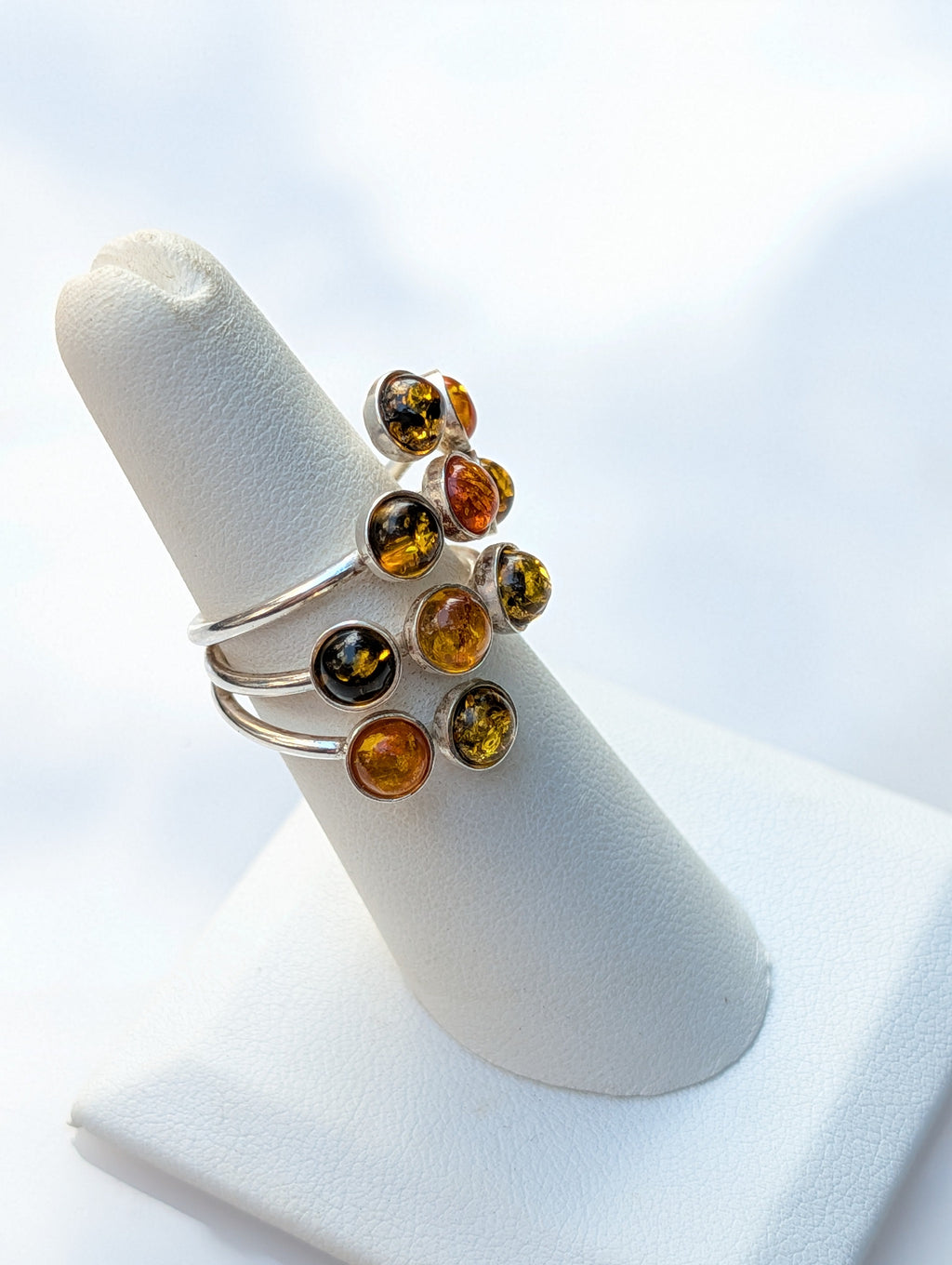 Amber Garden Ring — Baltic Amber & Sterling Silver