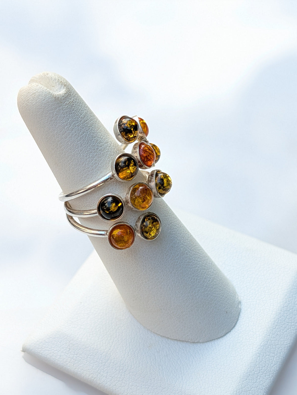 Amber Garden Ring — Baltic Amber & Sterling Silver