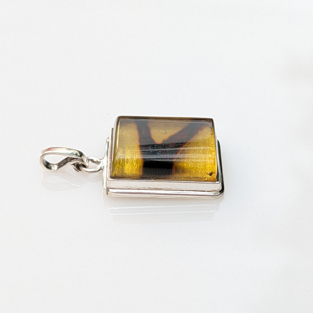 Solar Vein Pendant — Baltic Amber & Sterling Silver