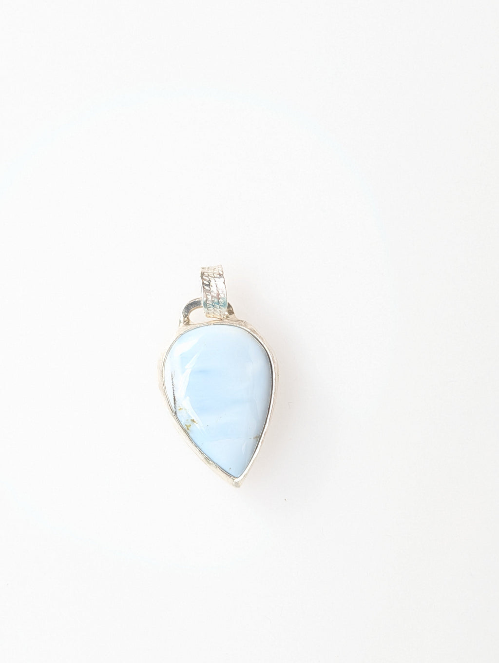 Moon Line Pendant | Pear-Shaped Blue Opal in Sterling Silver