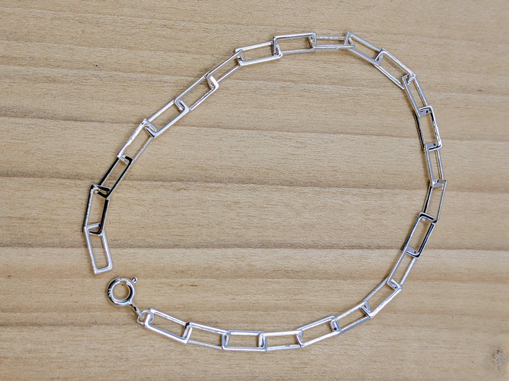Rectangle Link Bracelet — Sterling Silver