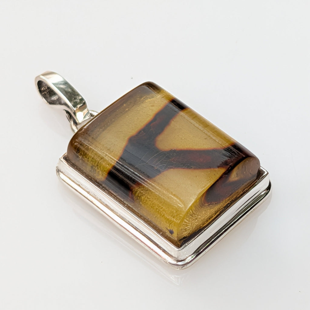Solar Vein Pendant — Baltic Amber & Sterling Silver