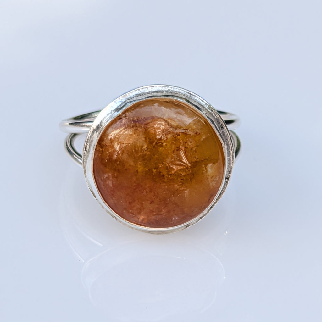 Forge — Yellow Healer Amethyst Ring in Sterling Silver, Size 8