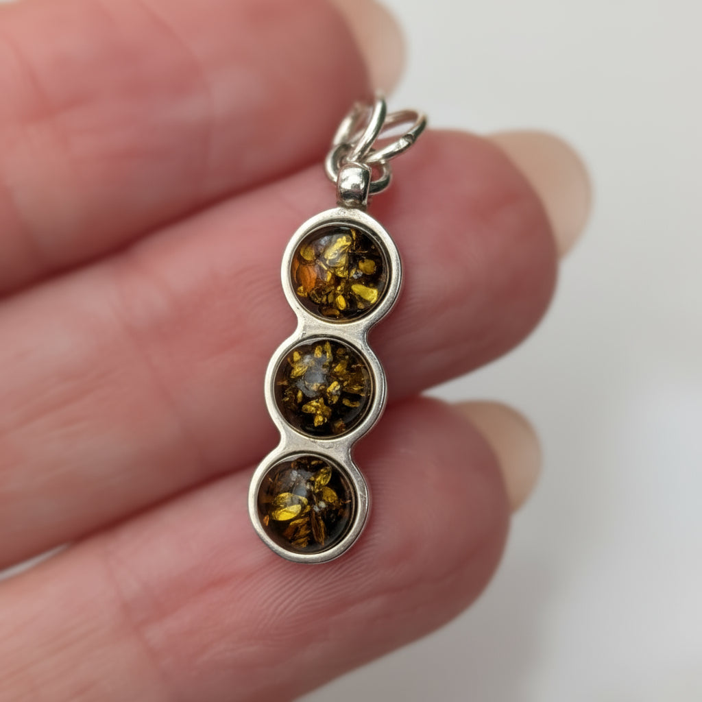 Forest Ray Pendant — Baltic Amber & Sterling Silver