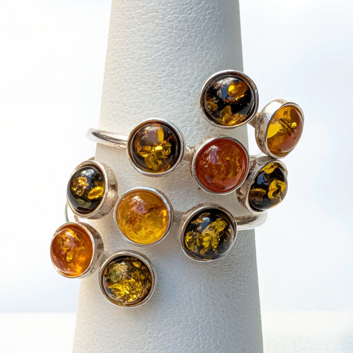 Amber Garden Ring — Baltic Amber & Sterling Silver