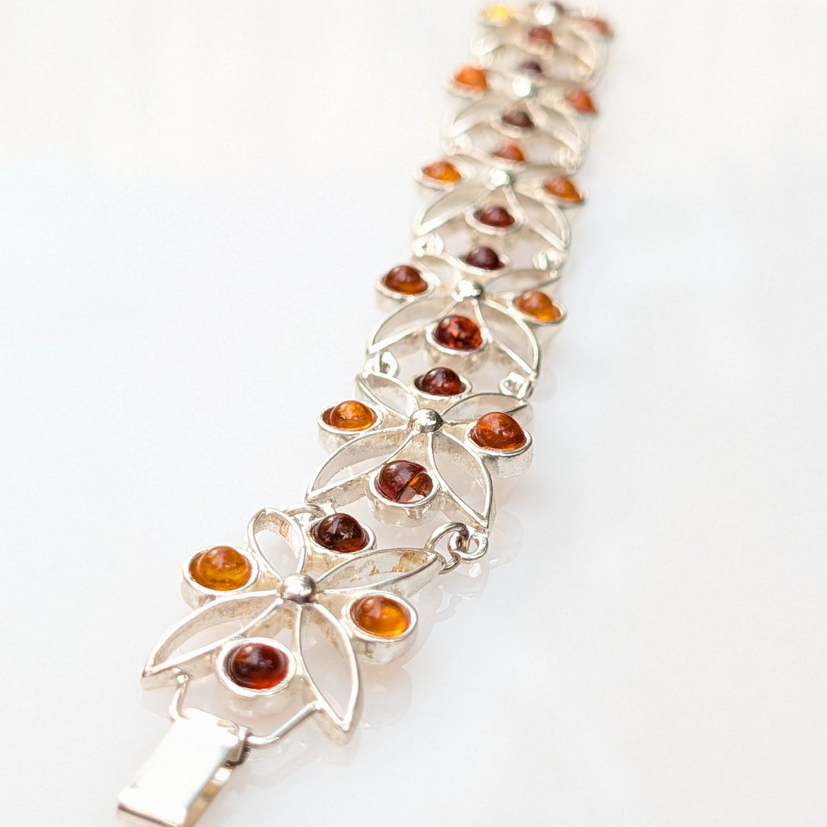 Solar Garden Bracelet — Baltic Amber & Sterling Silver