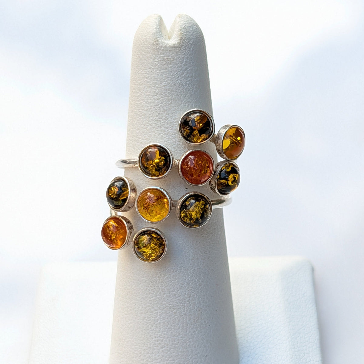 Amber Garden Ring — Baltic Amber & Sterling Silver