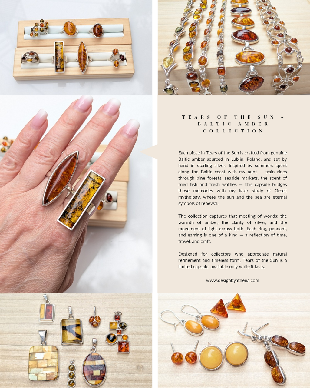 Amber Garden Ring — Baltic Amber & Sterling Silver