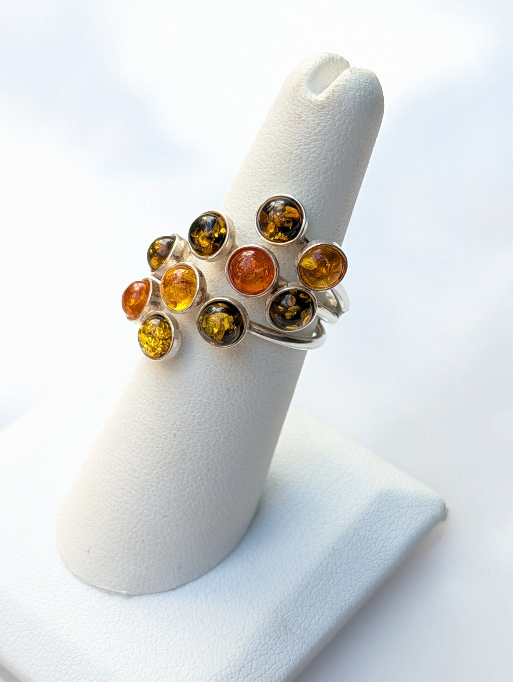 Amber Garden Ring — Baltic Amber & Sterling Silver