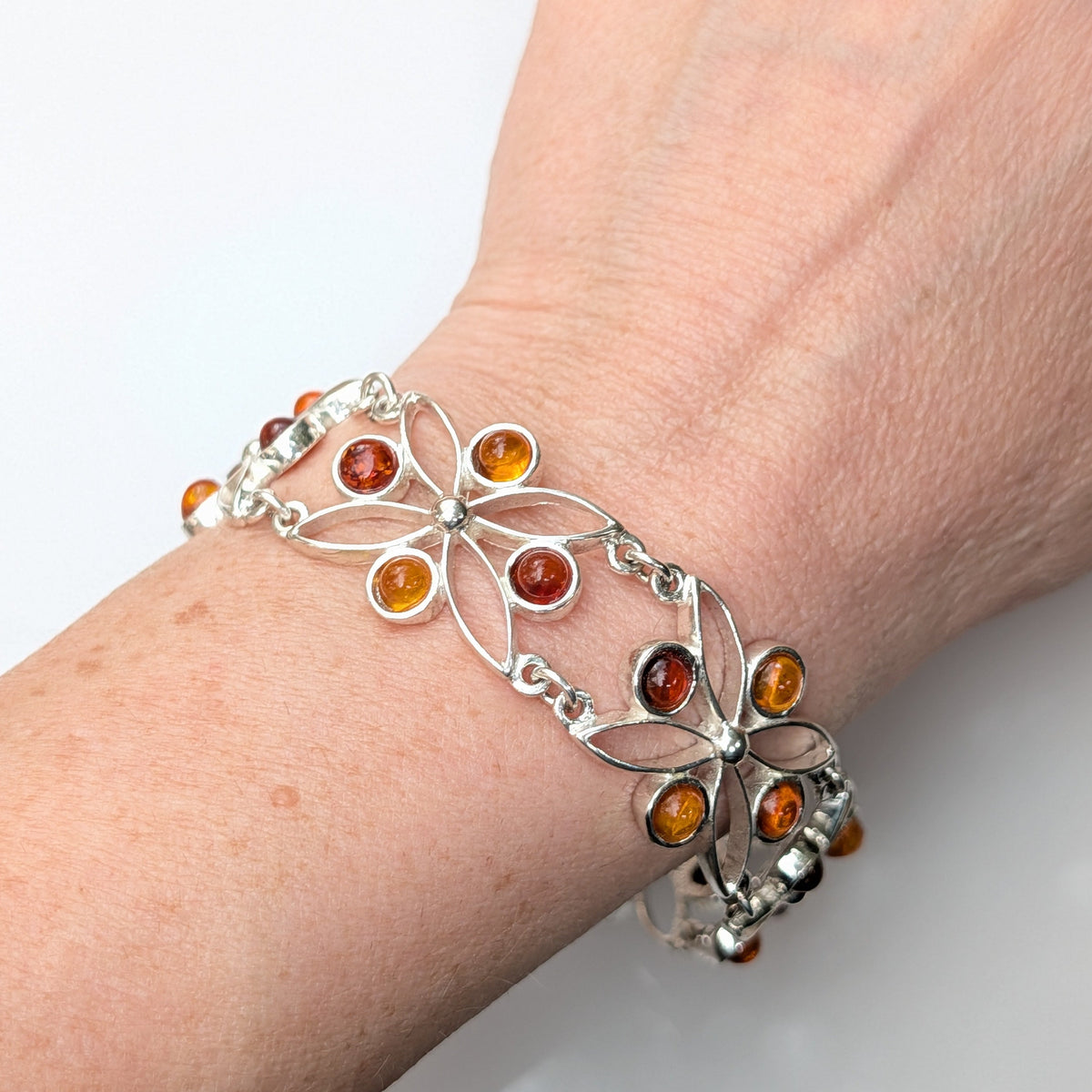 Solar Garden Bracelet — Baltic Amber & Sterling Silver