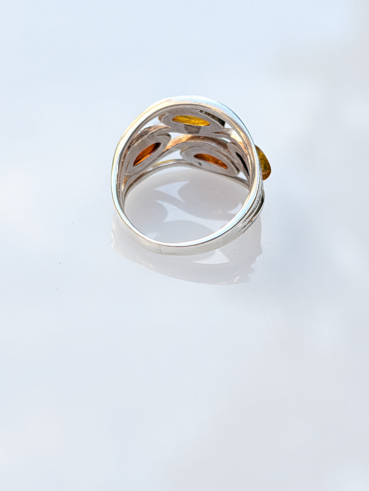 Amber Current Ring — Baltic Amber & Sterling Silver