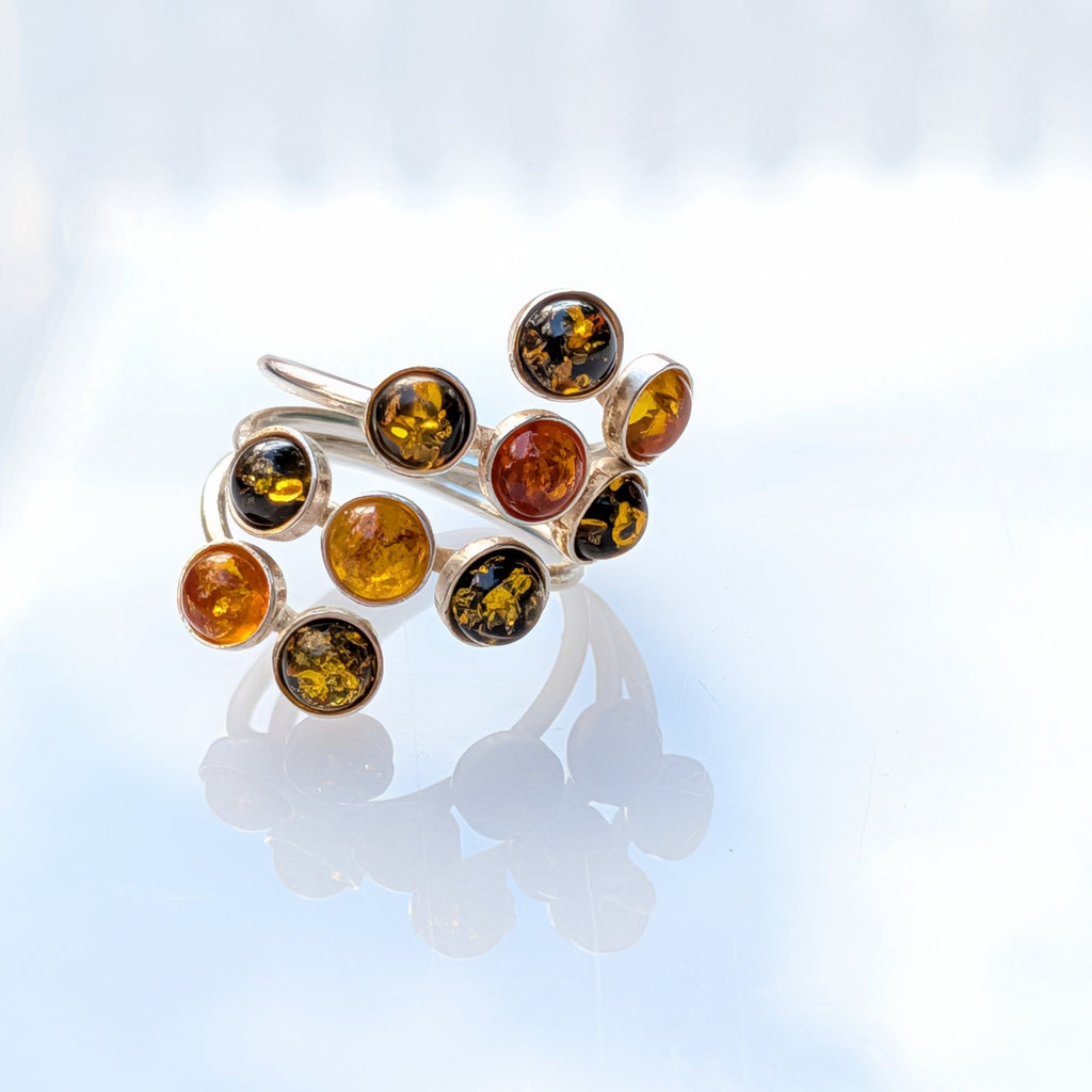 Amber Garden Ring — Baltic Amber & Sterling Silver