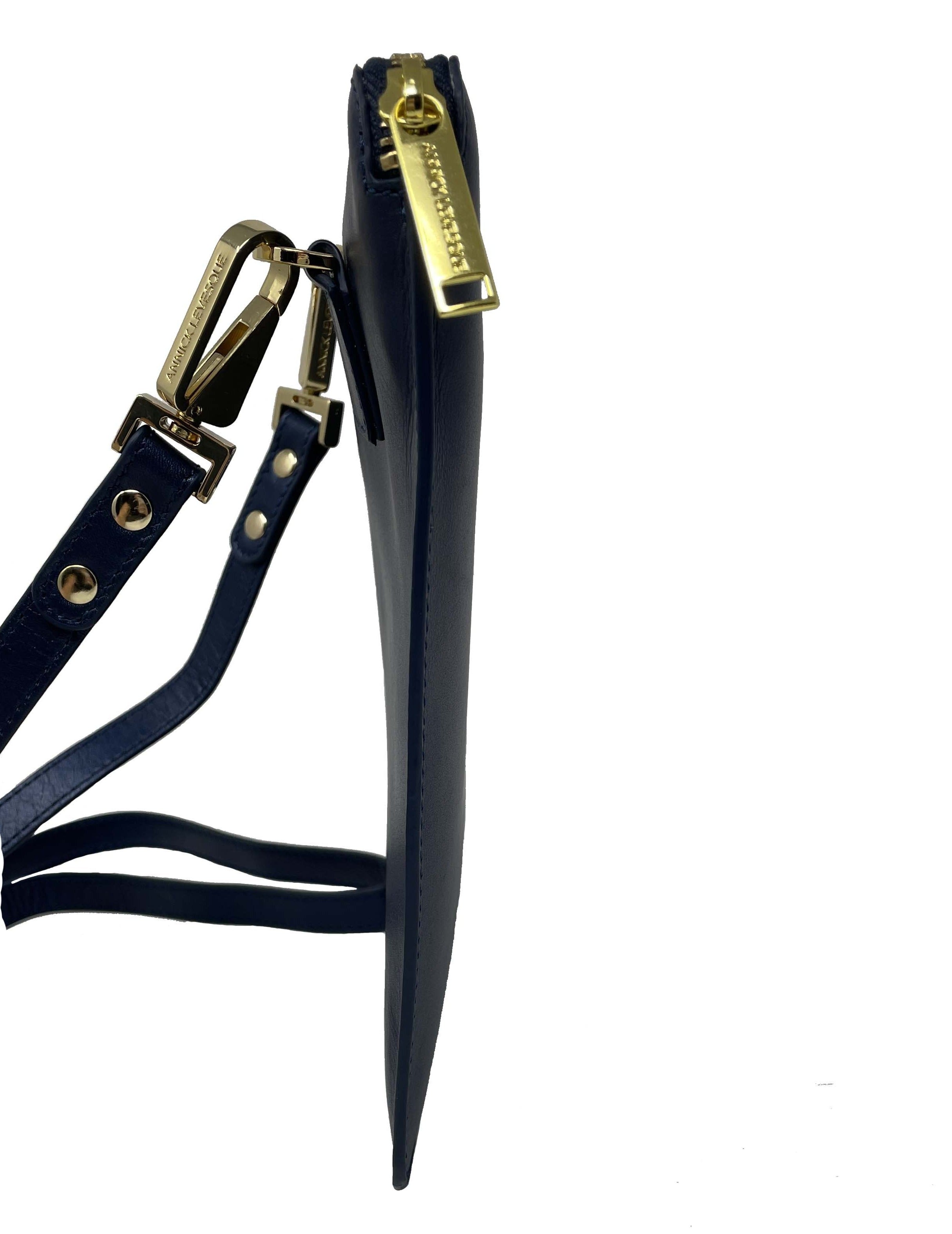 Petit Sac Bandoulière en Cuir véritable Stella, Marine