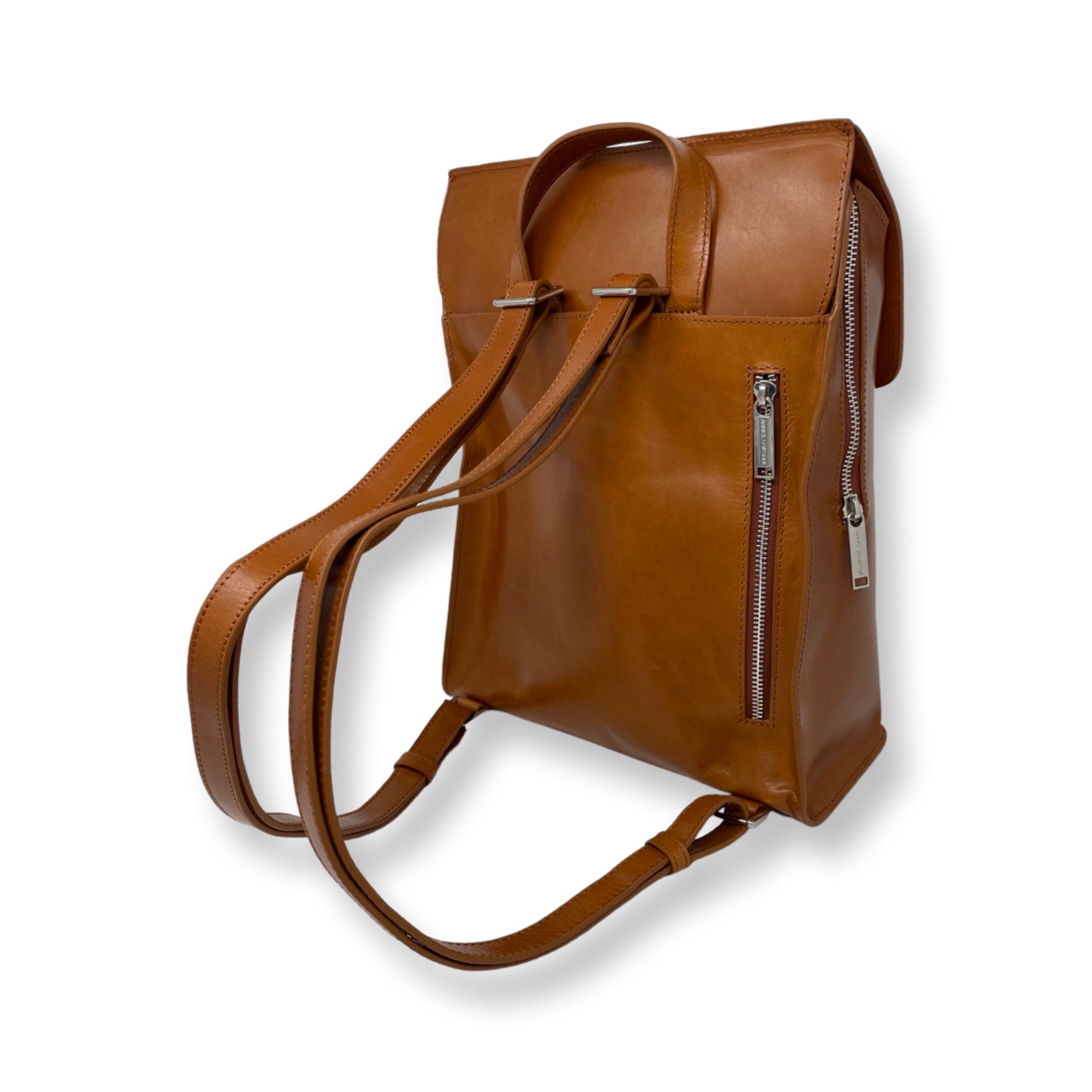 Sac à dos en cuir cognac, Antoinette
