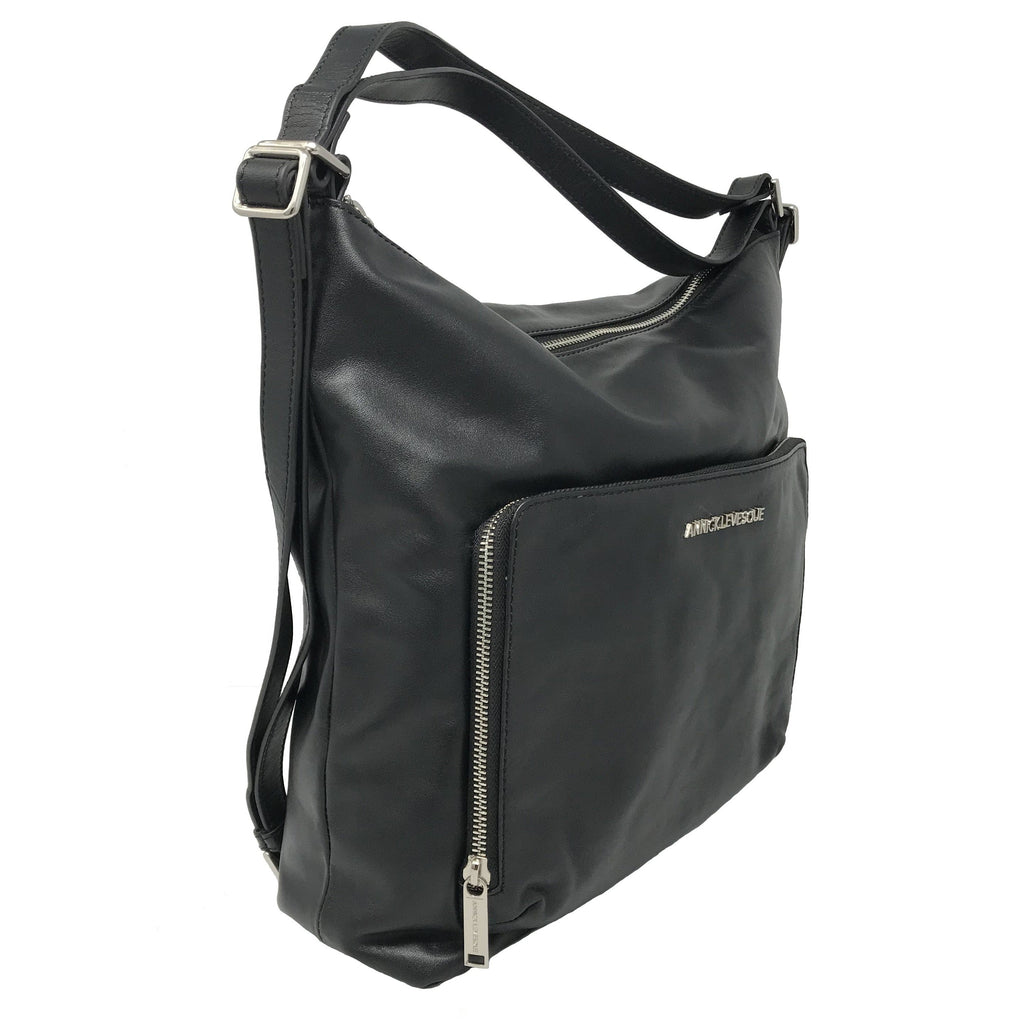 Sac à main en Cuir véritable Transformable Noir - Alexandra