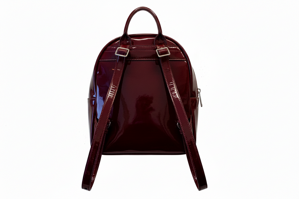 Sac à dos en Cuir rouge bordeaux foncé patin souple | Eve