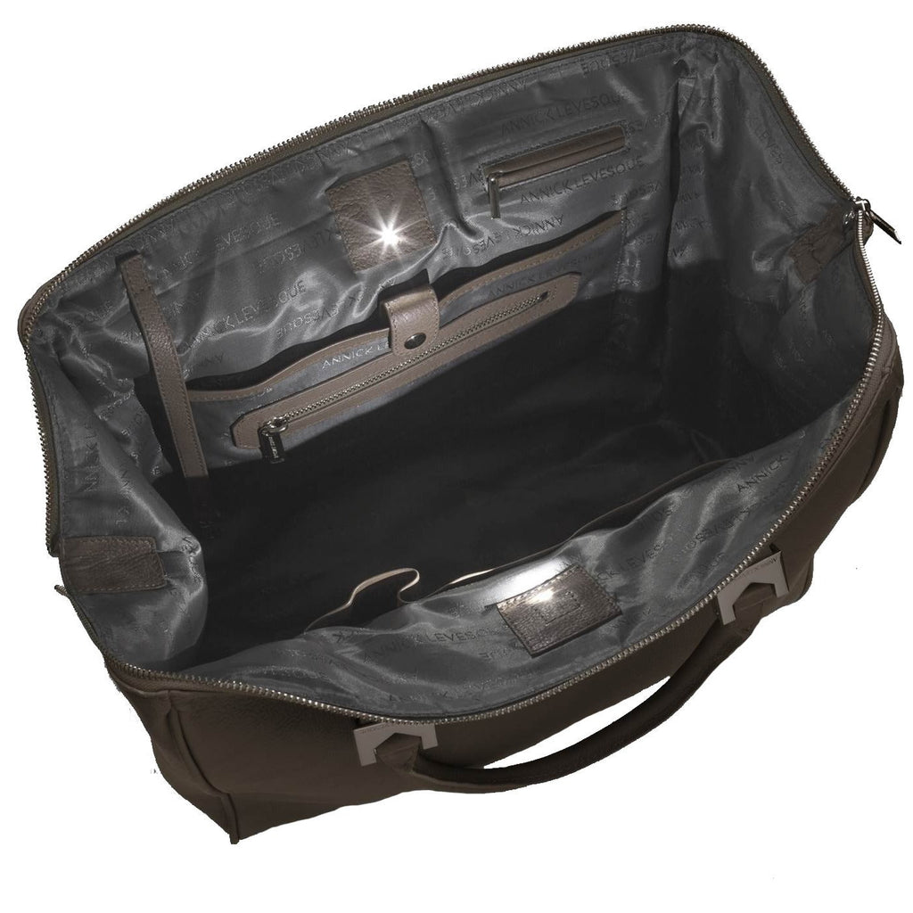 Grand Sac à Main en Cuir Verni Souple Noir | Mona