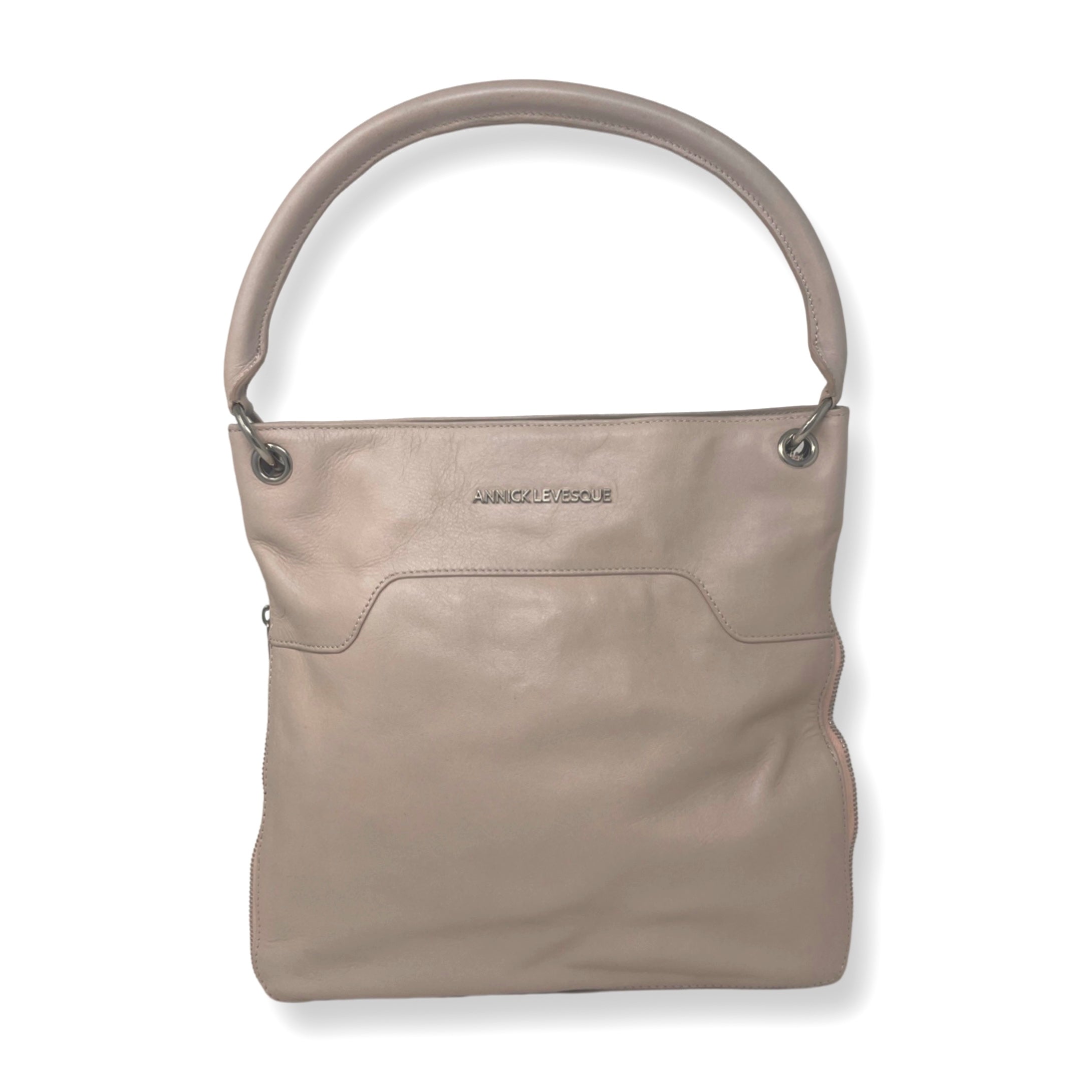 Sac à main en cuir rose poudre - Amelie