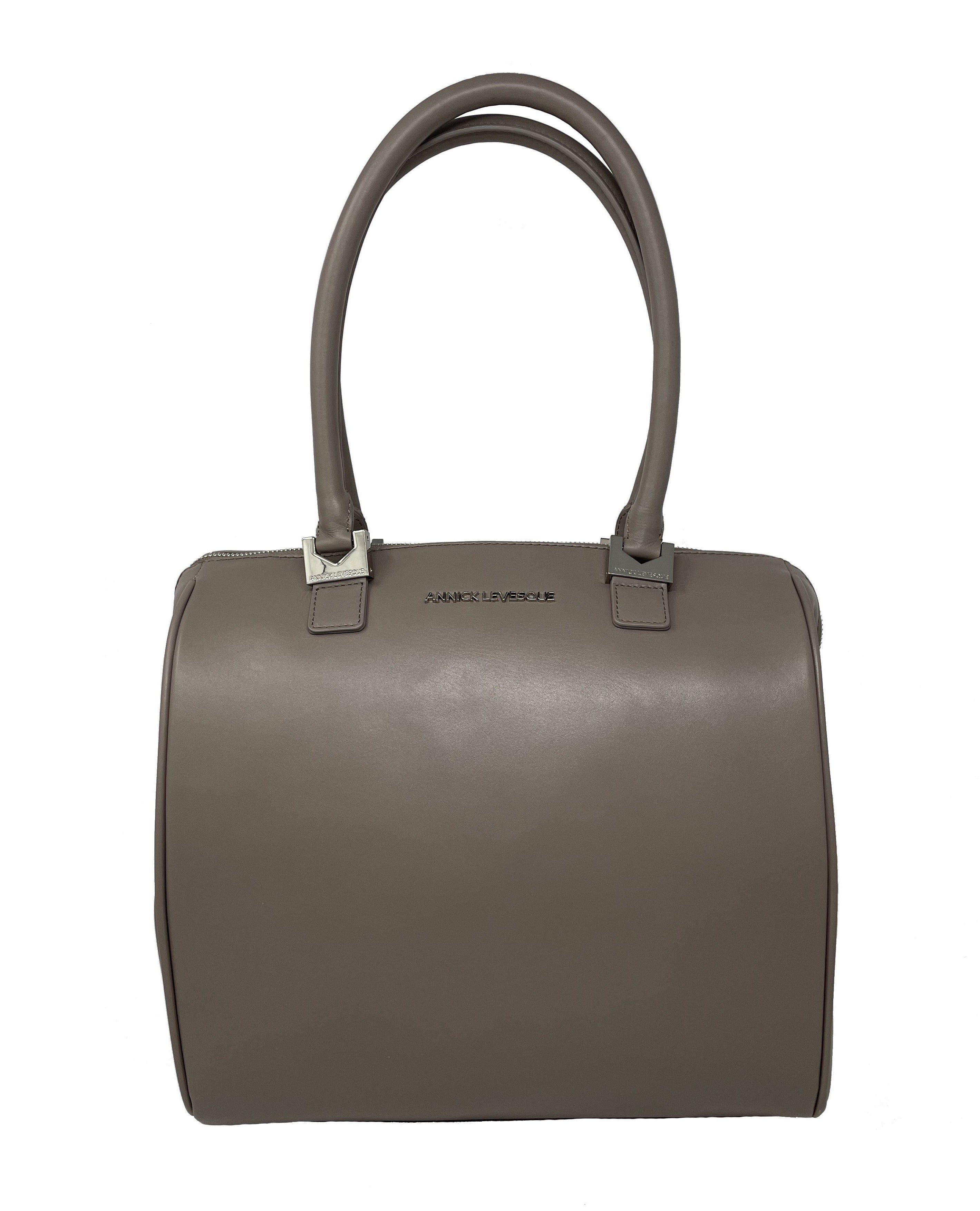 Grand Sac à Main en Cuir Taupe | Mona