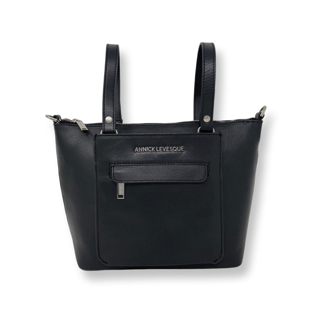 Sac à main en cuir noir | Lina