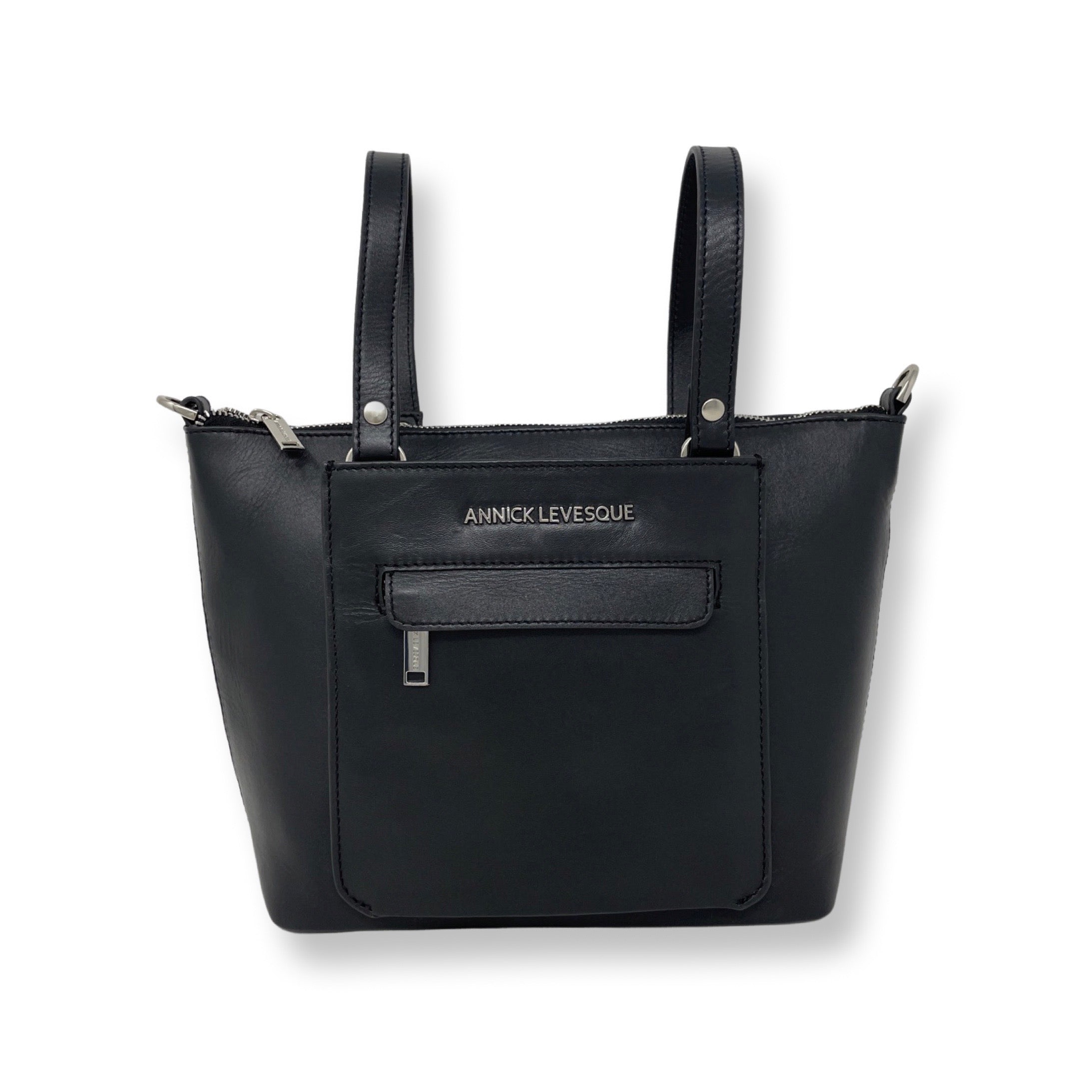 Sac à main en cuir noir | Lina