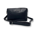 Petit sac bandoulière en Cuir Annie, Noir embossé