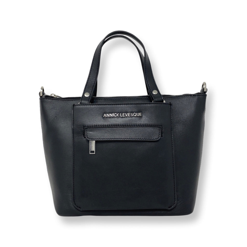 Sac à main en cuir noir | Lina