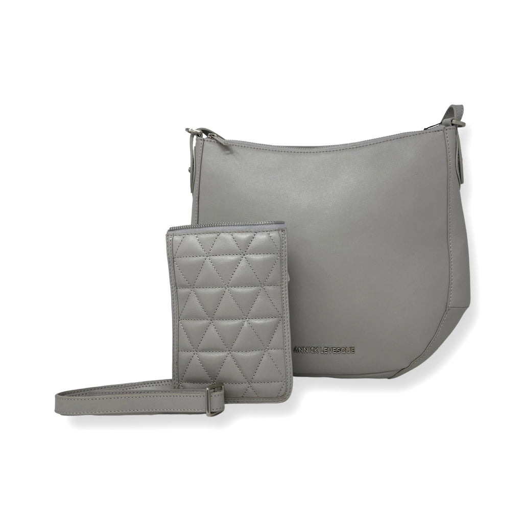 Sac à main en Cuir Perlé, 2-en-1, Isabelle