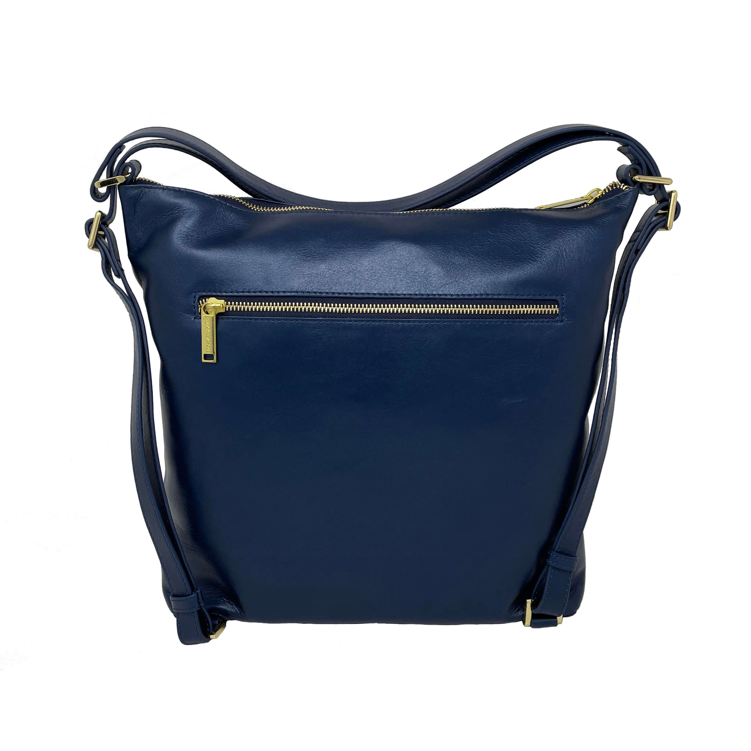 Sac à main en Cuir Transformable Bleu Marine, Alexandra