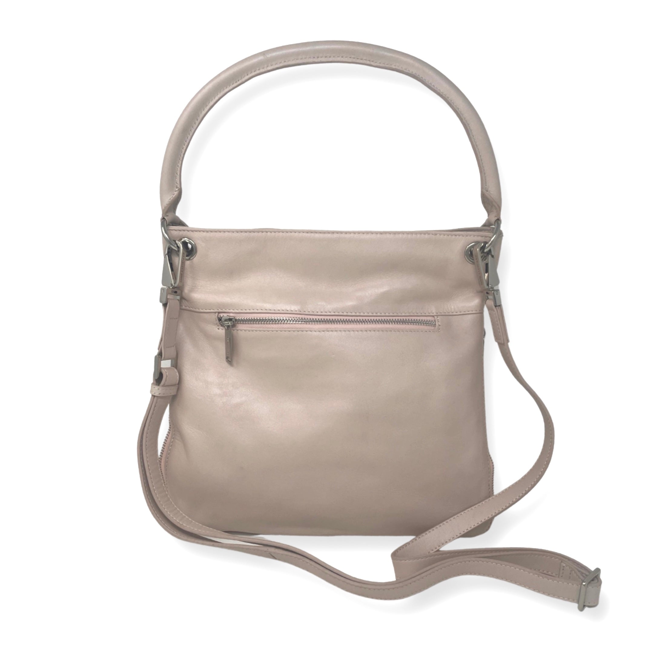 Sac à main en cuir rose poudre - Amelie
