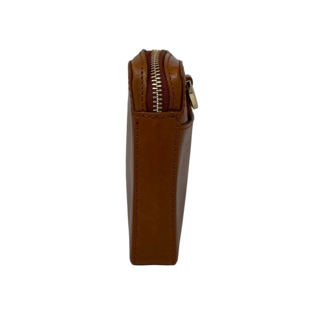 Petit sac bandoulière en cuir cognac - Annie