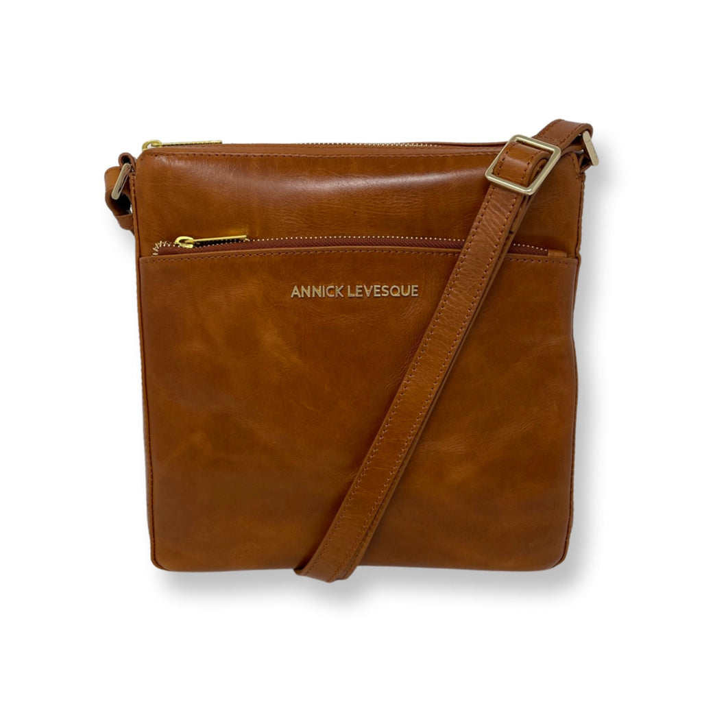 Sac à Bandoulière en cuir Cognac | Gisèle - PRÉCOMMANDE