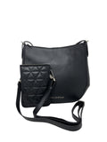 Sac à main en Cuir Noir, 2-en-1, Isabelle