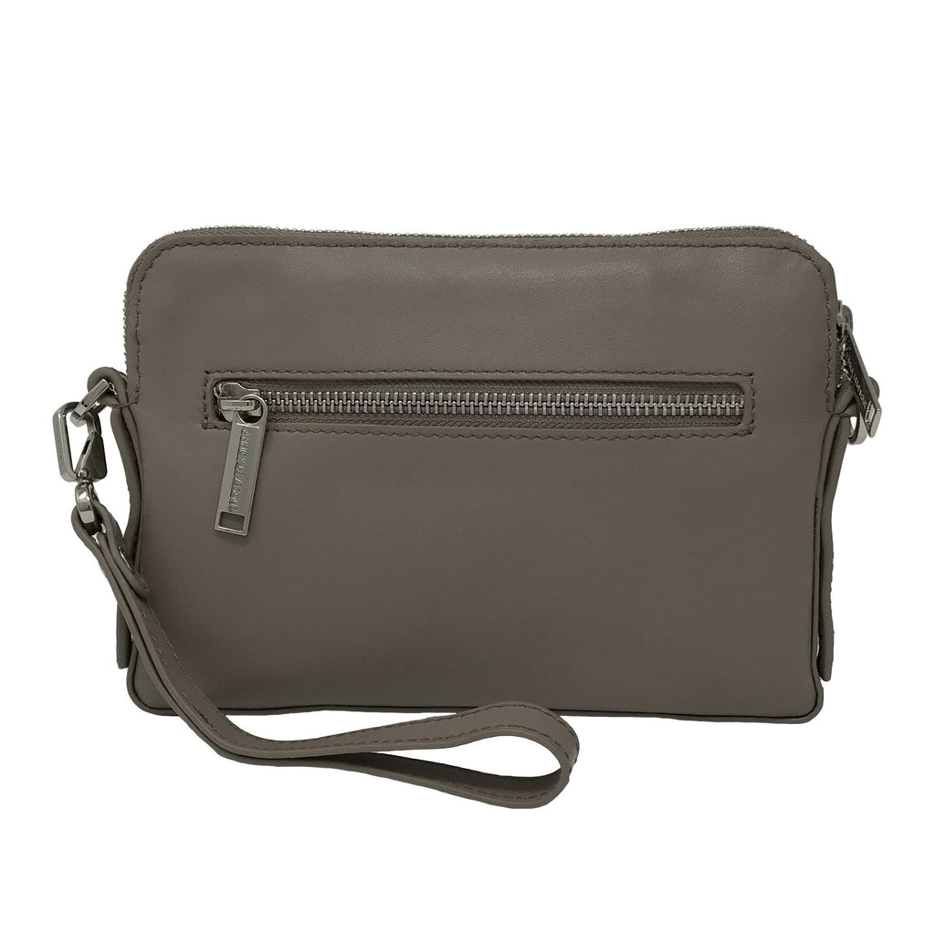 Sac à Main en Cuir Clarence, deux en un, taupe
