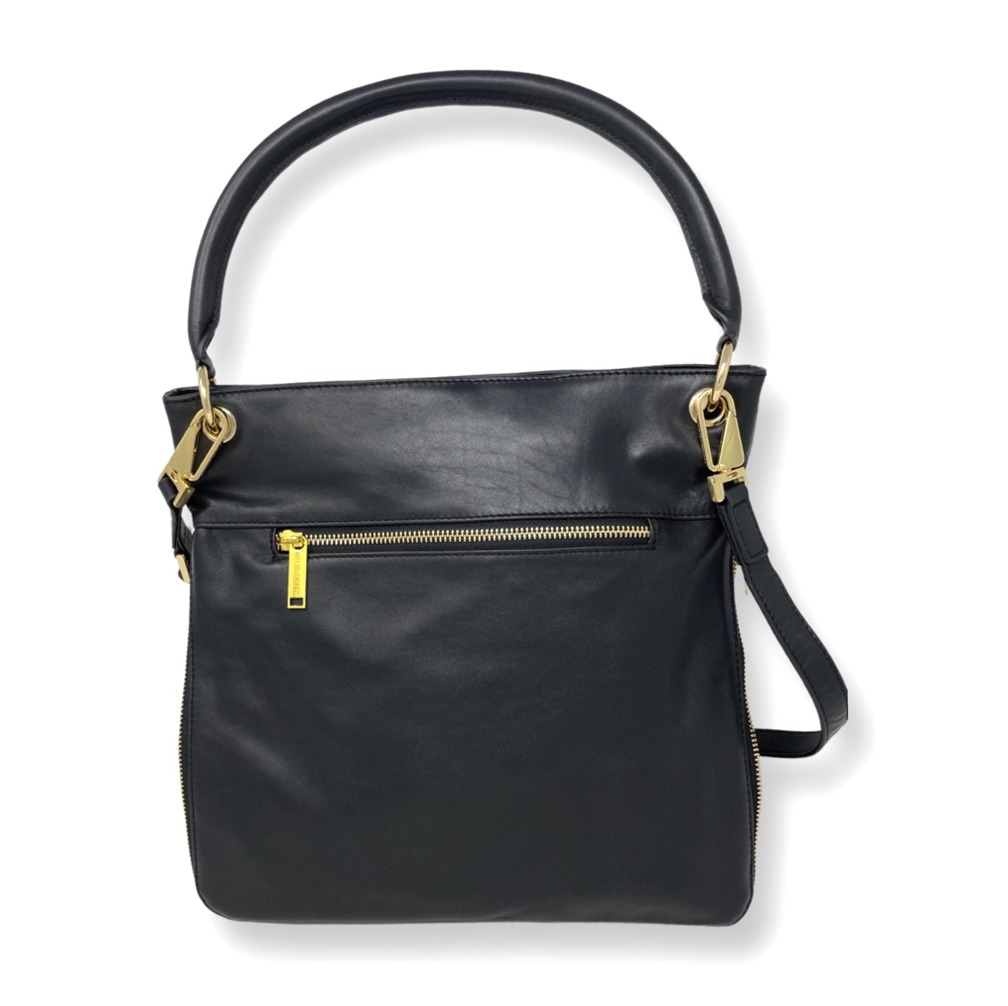 Sac à main en Cuir Véritable Noir, Amélie