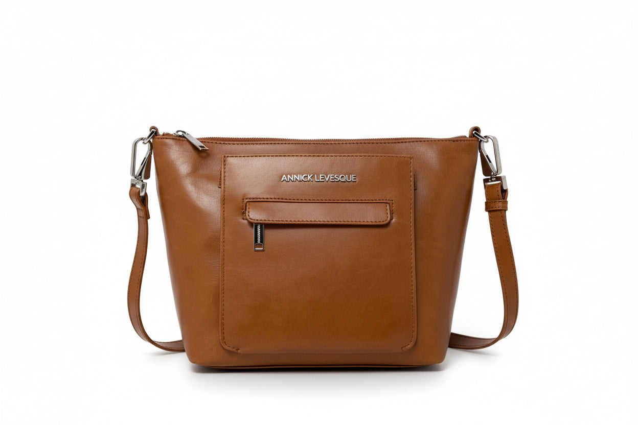 Sac à Main en Cuir véritable Cognac | Lina