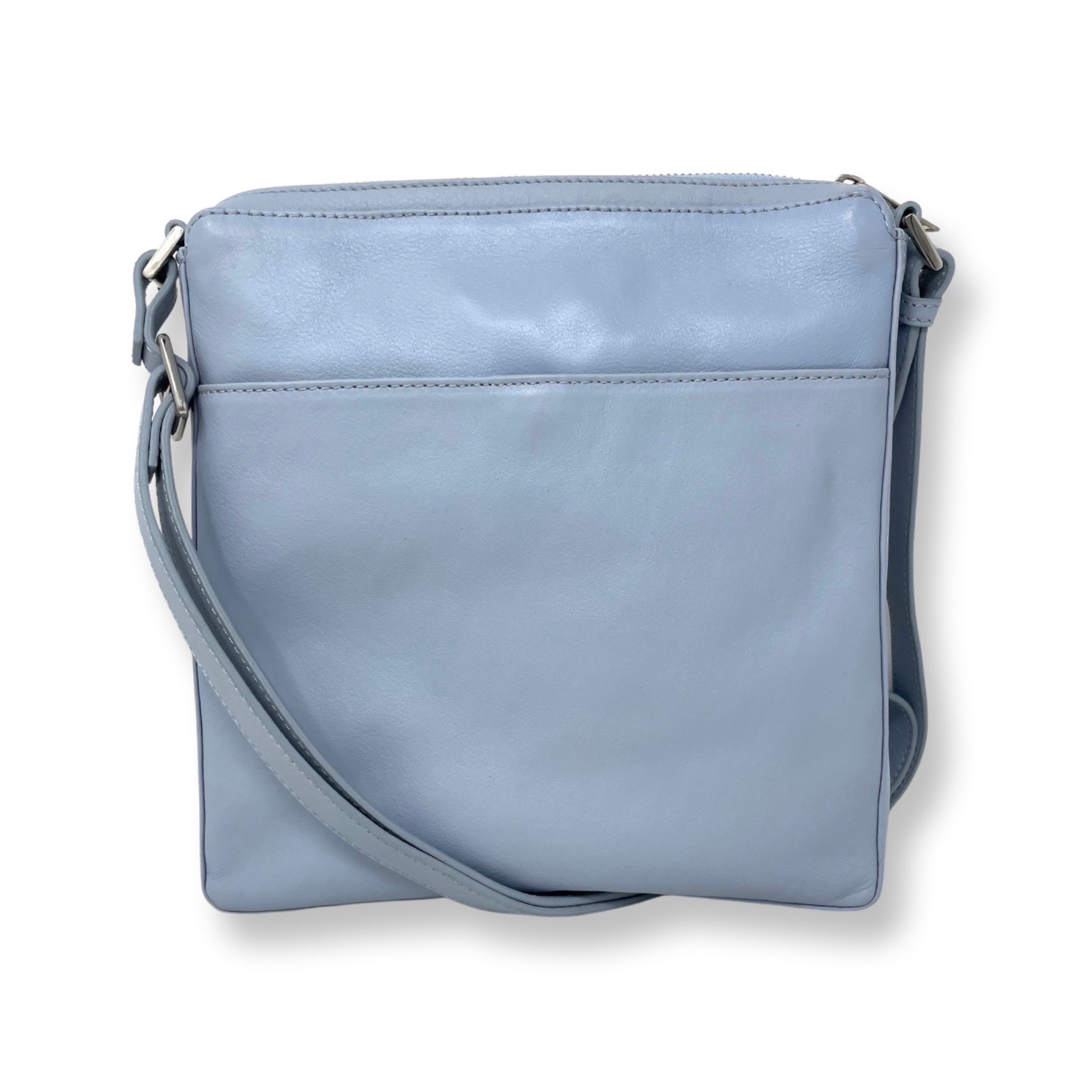 Sac à Bandoulière en cuir véritable Bleu Pâle, Gisèle