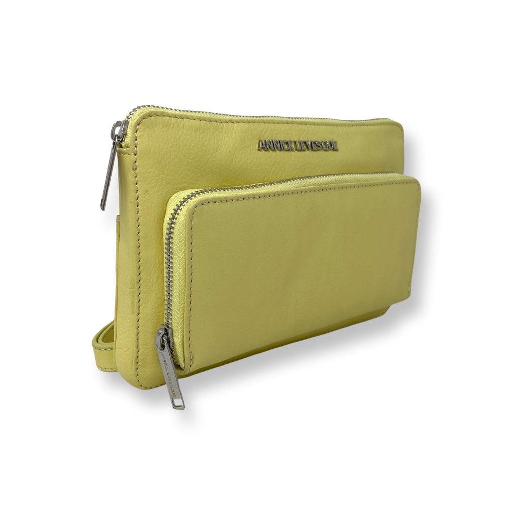 Petit Sac Portefeuille en cuir Véritable Jaune, Carmen