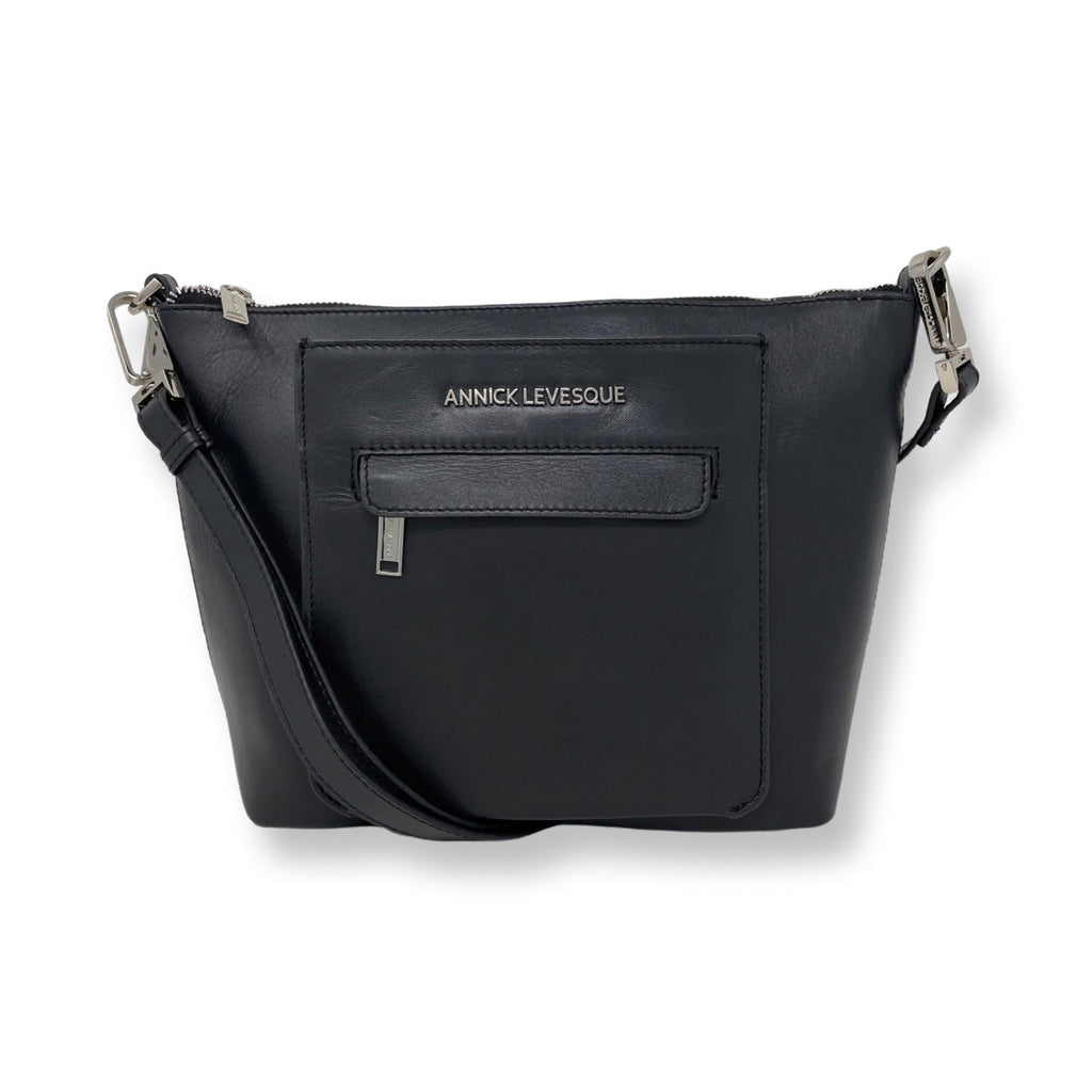 Sac à main en cuir noir | Lina