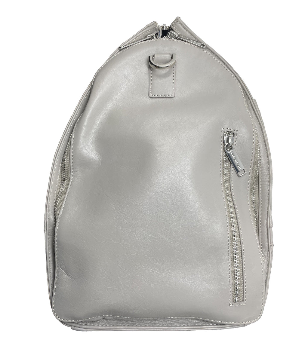 Grand Sac de Voyage-Housse en Cuir Véritable Gris, Frederick