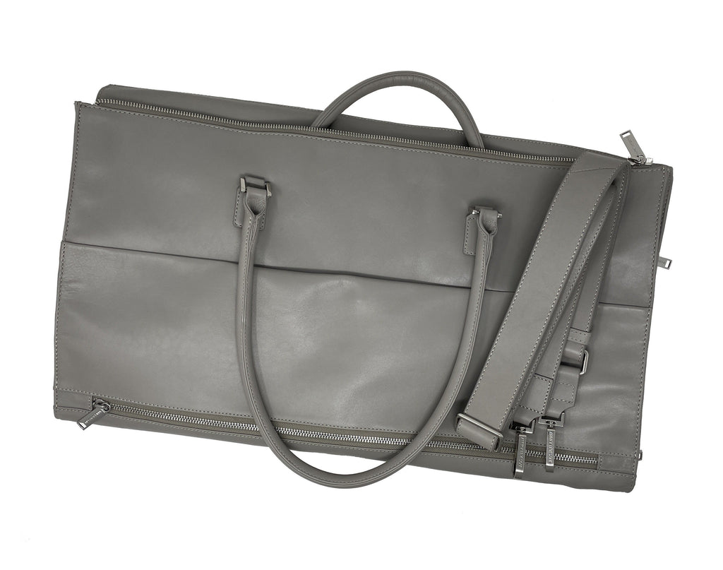 Grand Sac de Voyage-Housse en Cuir Véritable Gris, Frederick