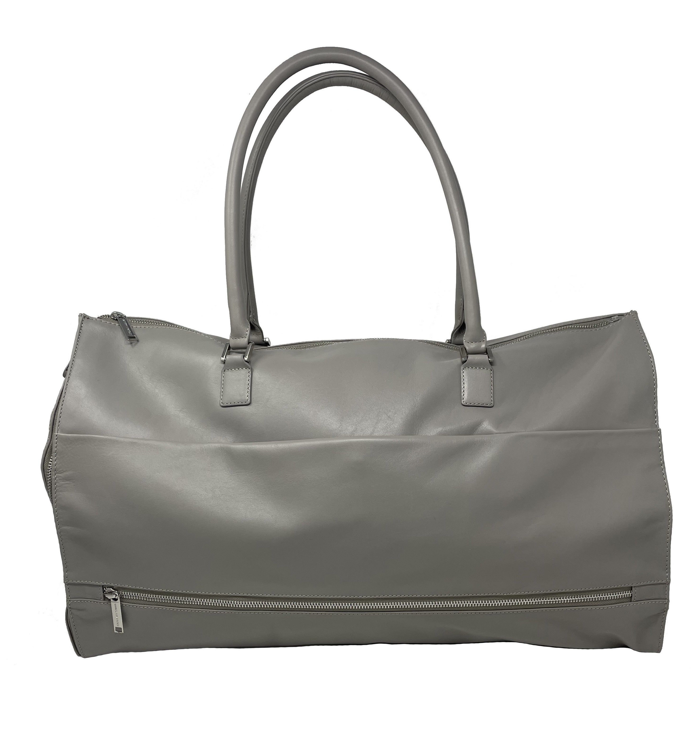 Grand Sac de Voyage-Housse en Cuir Véritable Gris, Frederick