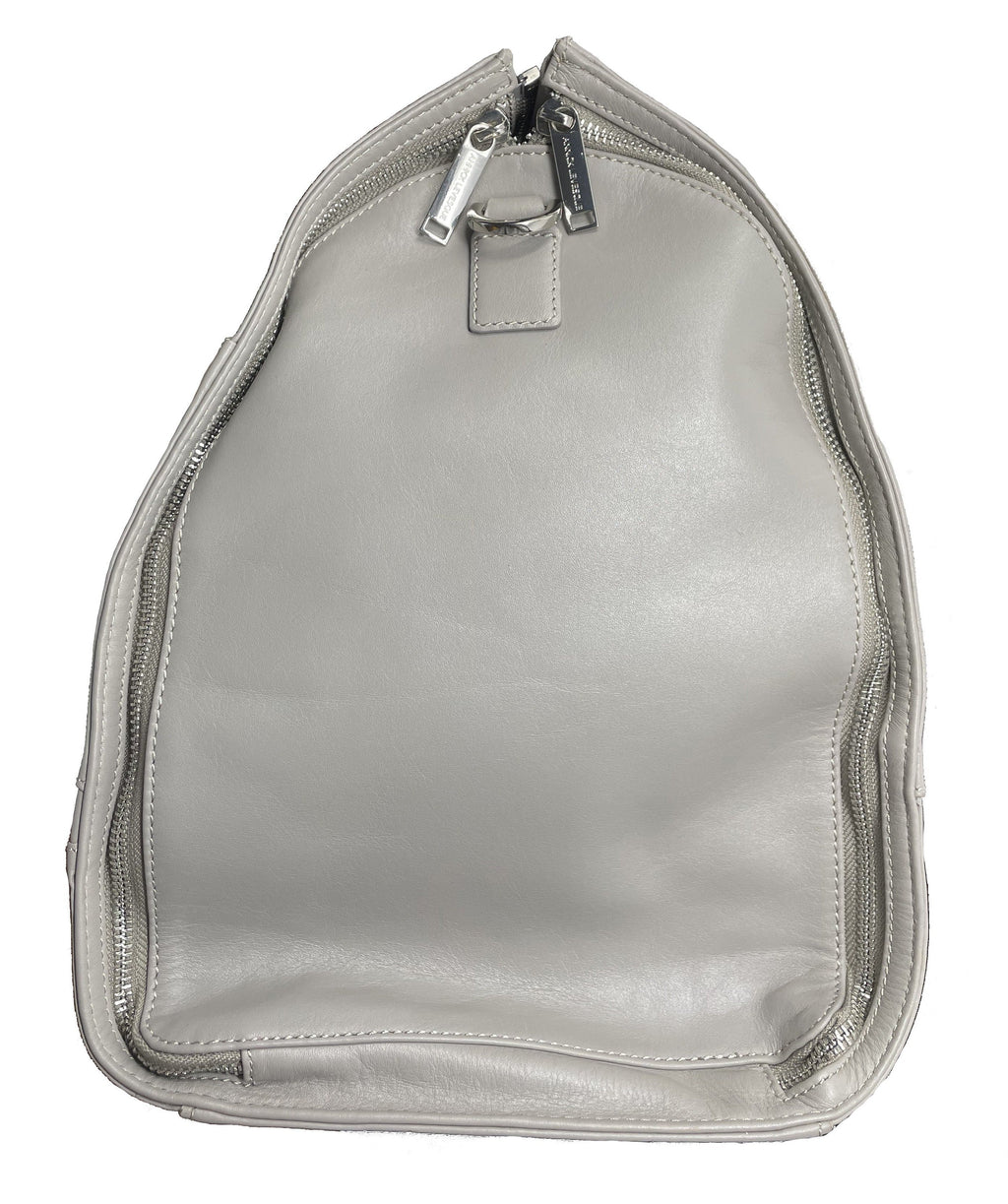 Grand Sac de Voyage-Housse en Cuir Véritable Gris, Frederick
